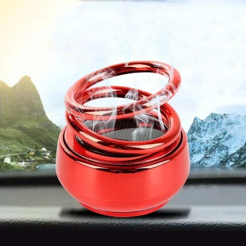 Solar Rotating Car Air Freshener – Magnetic Auto Perfume Diffuser