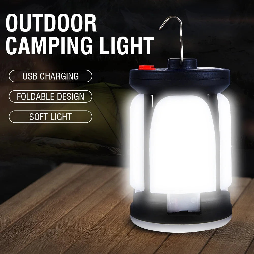 Rechargeable LED Camping Lantern – Folding Floodlight with 3 Light Modes for Outdoor Adventures