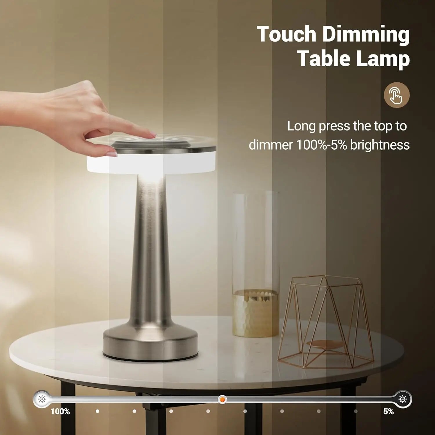 Stylish LED Table Lamp – Rechargeable Night Light for Ambient Room Lighting