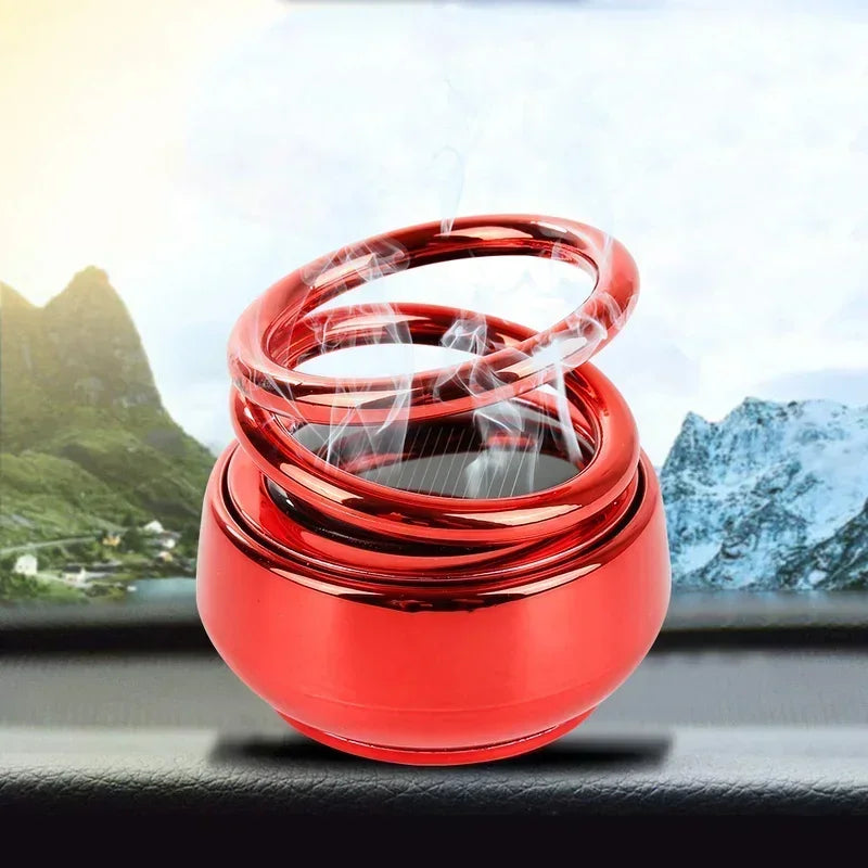 Solar Rotating Car Air Freshener – Magnetic Auto Perfume Diffuser