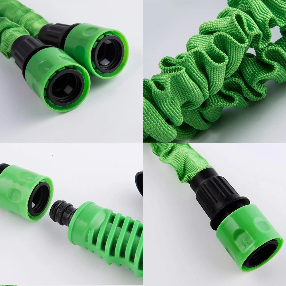 Expandable Garden Hose with Spray Gun & Foam Pot | 25–100ft