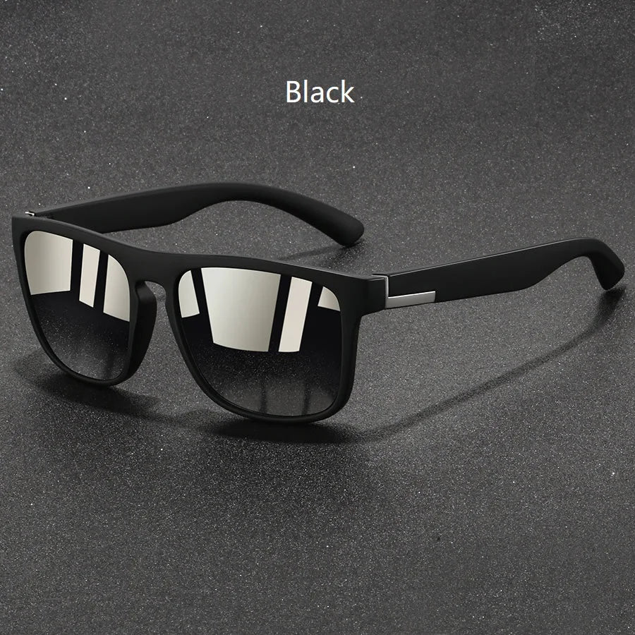 Vintage Square Sports Sunglasses for Men & Women - UV400 Anti-Glare Eyewear for Fishing & Driving