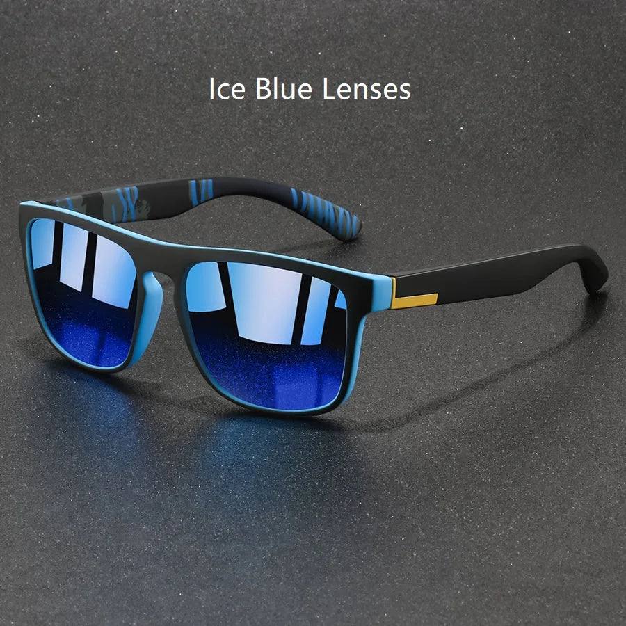 Vintage Square Sports Sunglasses for Men & Women - UV400 Anti-Glare Eyewear for Fishing & Driving