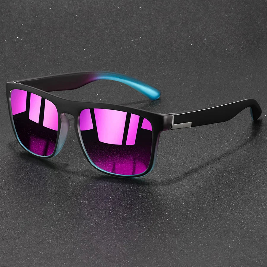 Vintage Square Sports Sunglasses for Men & Women - UV400 Anti-Glare Eyewear for Fishing & Driving