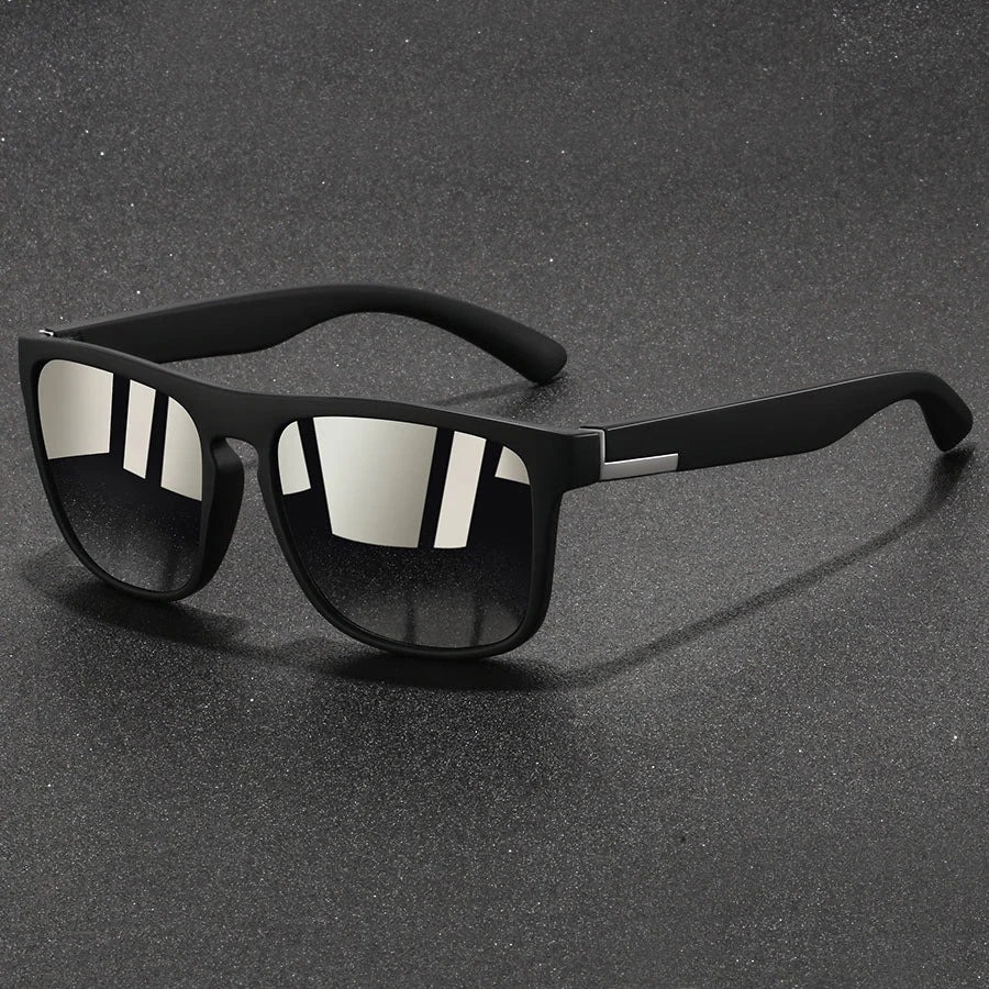 Vintage Square Sports Sunglasses for Men & Women - UV400 Anti-Glare Eyewear for Fishing & Driving