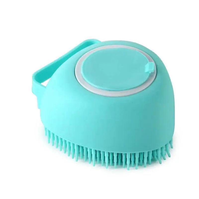 Silicone Pet Bath Brush with Soap Dispenser – Grooming for Dogs & Cats