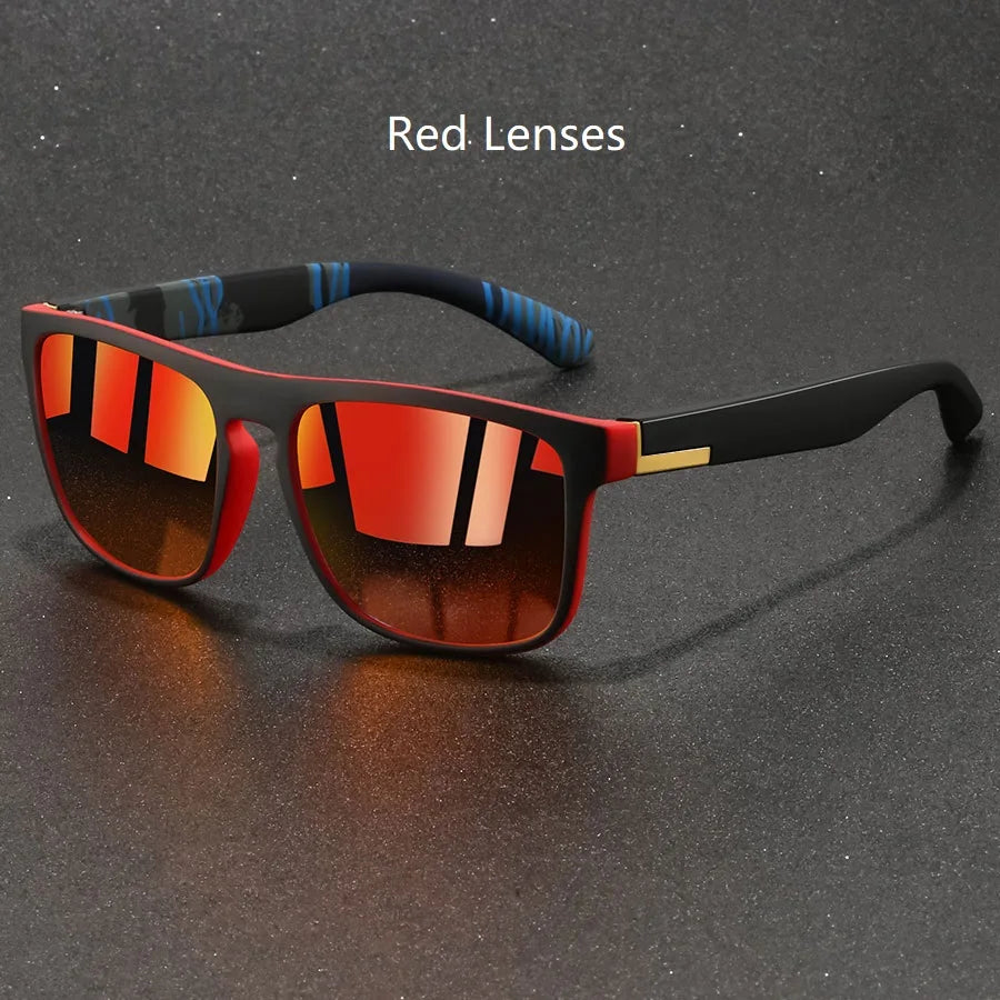 Vintage Square Sports Sunglasses for Men & Women - UV400 Anti-Glare Eyewear for Fishing & Driving