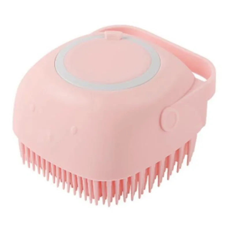 Silicone Pet Bath Brush with Soap Dispenser – Grooming for Dogs & Cats