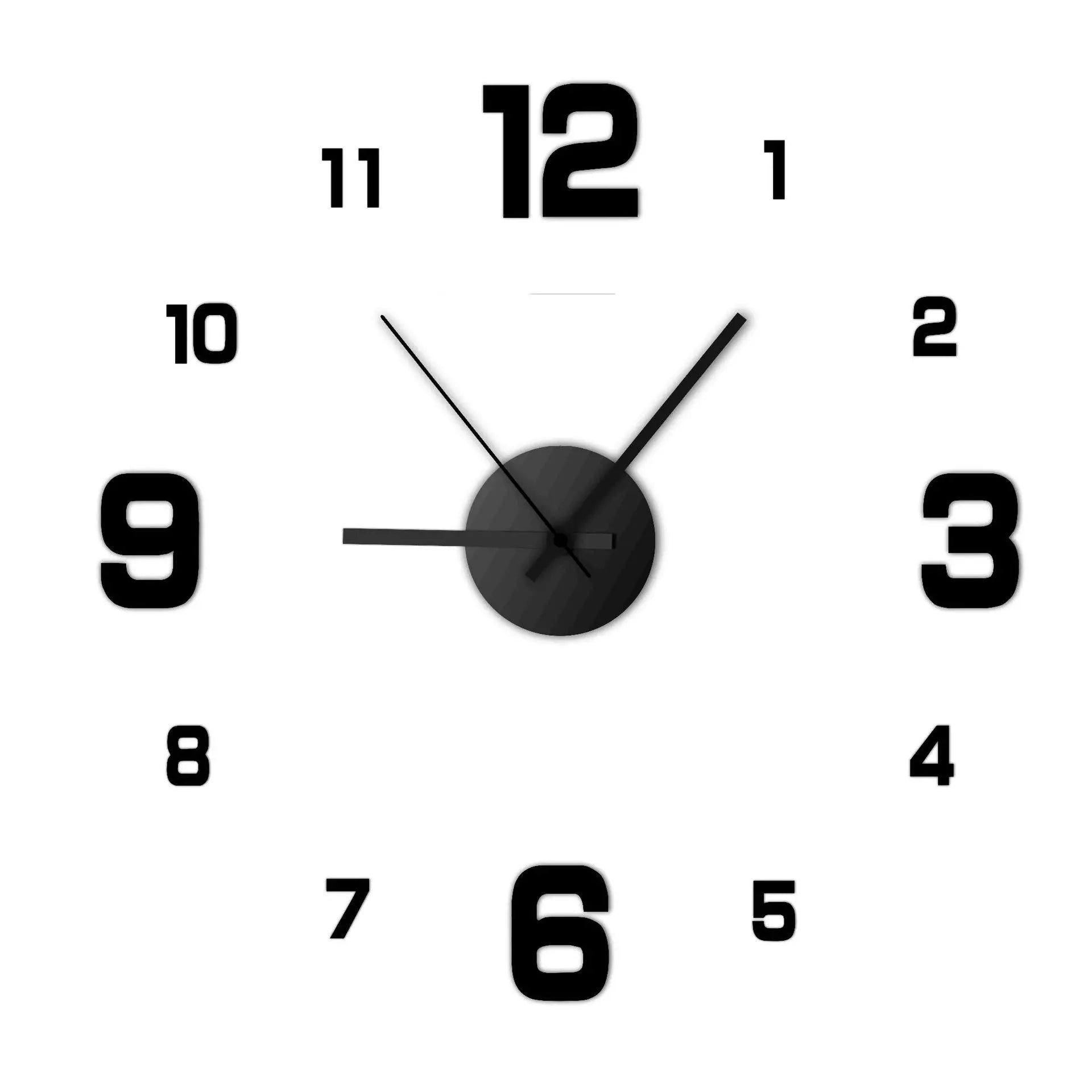 Frameless DIY Wall Clock Silent Decorative Clock for Living Room, Office, or Bedroom - Vintage Style