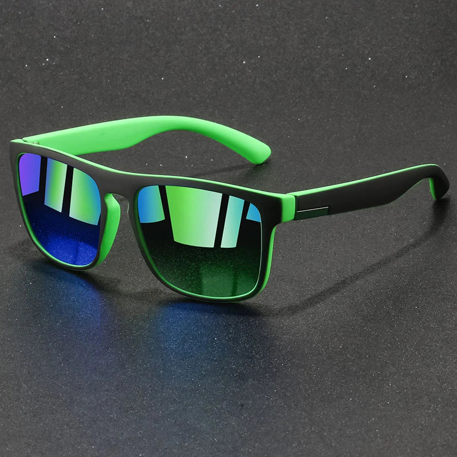 Vintage Square Sports Sunglasses for Men & Women - UV400 Anti-Glare Eyewear for Fishing & Driving